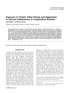 Aggressive Behavior - 2008 - M ller - Exposure to violent video games and aggression in German adolescents  a longitudinal
