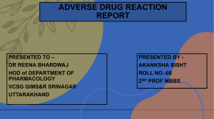Adverse drug reaction Report Akanksha Bisht Roll no-08