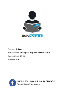 Unit 1 - Analog and Digital Communication - www.rgpvnotes.in