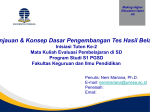 Inisiasi Tuton ke-1. Konsep Dasar Penilaian dalam Pembelajaran