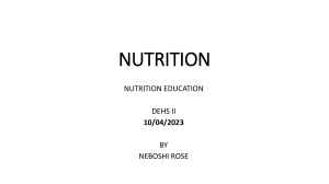 NUTRITION EDUCATION SESSION ONE2023