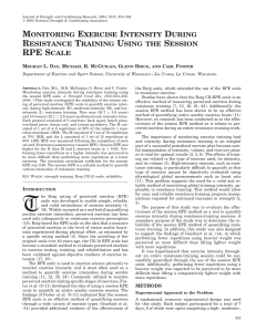 Monitoring exercise intensity during resistance training using the sessions RPE Scale