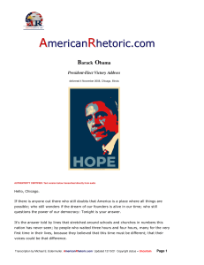 Barack Obama - Presidential Victory Speech