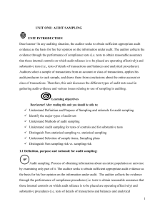 auditing II module DBU