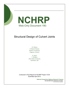 (NCHRP Web-Only Document 190) Moore, I. D.  Garcia, D. Becerril  Sezen, H.  Sheldon, T. - Structural Design of Culvert Joints-Transportation Research Board (2012)