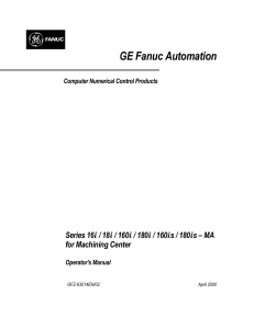 GE Fanuc CNC Operator's Manual