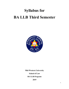 Syllabus BALLB Third Semester