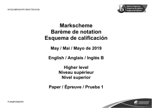 English B paper 1  HL markscheme