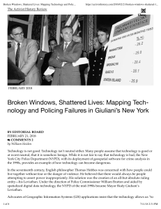 Broken Windows, Shattered Lives  Mapping Technology and Policing Failures in Giuliani’s New York – The Activist History Review