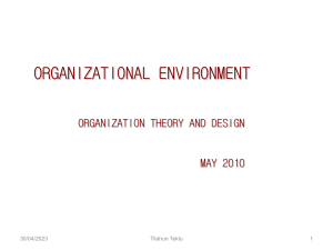 ORGANIZATION'S ENVIRONMENT  3 April 2023