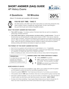 saq guide - ap history