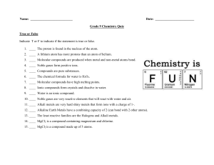 grade 9 chemistry quiz 2