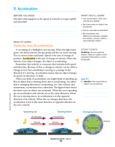 Acceleration, Velocity, and Motion