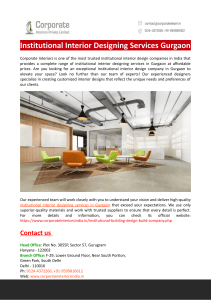 Institutional Interior Designing Services Gurgaon