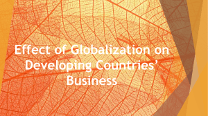 Globalization Effect on Developing Countries’