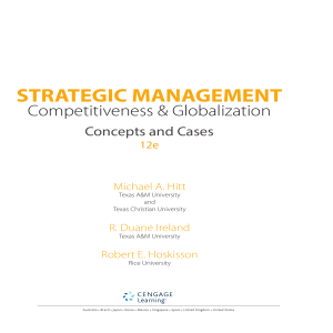 Strategic Management Competitiveness & Globalization,12th Ed