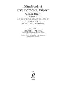 Handbook of Environmental Impact Assessment, Vol. 2  Environmental Impact Assessment in Pracice  Impact and Limitations ( PDFDrive )