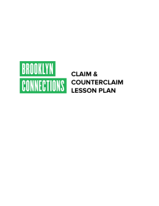 Claim & Counter Claim Lesson NEW