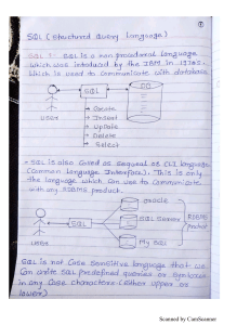 SQL Hand Written Notes