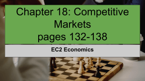 Chapter 18  Competitive Markets pages 132-138