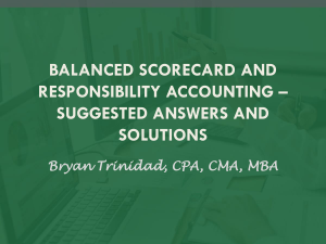 Balanced Scorecard and Responsibility Accounting-5.23 - Suggested Answers and Solutions