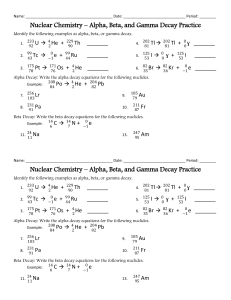 W. Decay Equations