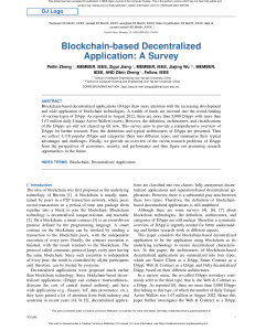 Blockchain-based Decentralized Application A Survey