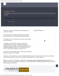 9 Strength Finding Tests and Assessments You Can Do Today