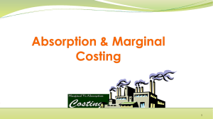 Chapter 4 - Absorption costing & Variable Costing