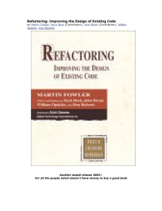 Refactoring improving the design of existing code