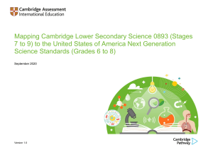 Cambridge Science to US NGSS Mapping