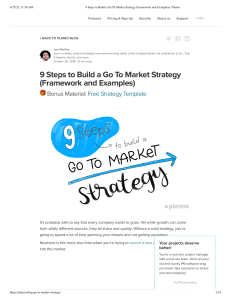 9 Steps to Build a Go To Market Strategy (Framework and Examples)   Planio
