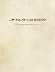 5e weapon breakdown
