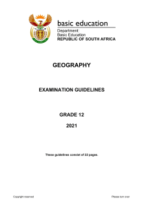 Geography GR 12 Exam Guidelines 2021 Eng