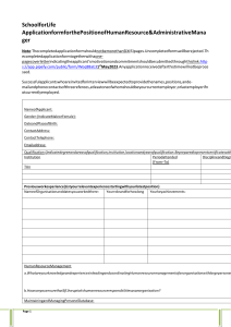 SfL HR&AM  Application Form