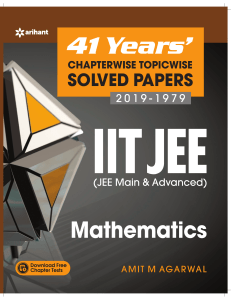 41 Years IIT JEE Mathematics by Amit M Agarwal