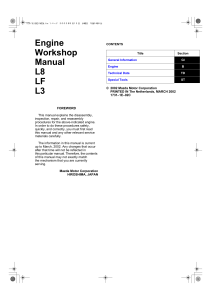 Engine Workshop Manual L8 LF L3 - Mazda