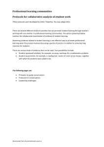 PLC protocols for collaborative analysis of student work PROCEDURE