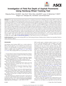 Investigation of Field Rut Depth of Asphalt Pavements using hamburg wheel tracking test