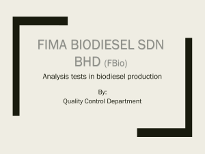 Presentation for biodiesel QC testing