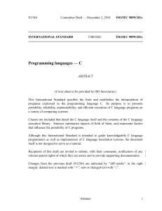 C Programming Language Standard ISO/IEC 9899