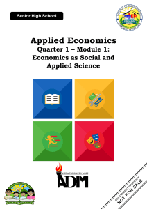 AppliedEconomics Q3 Mod1 Economics as Social and Applied Science