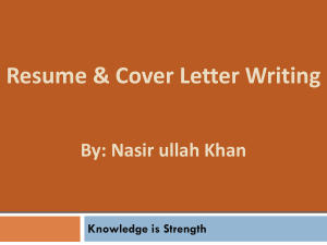 Resume  Cover Letter Writing