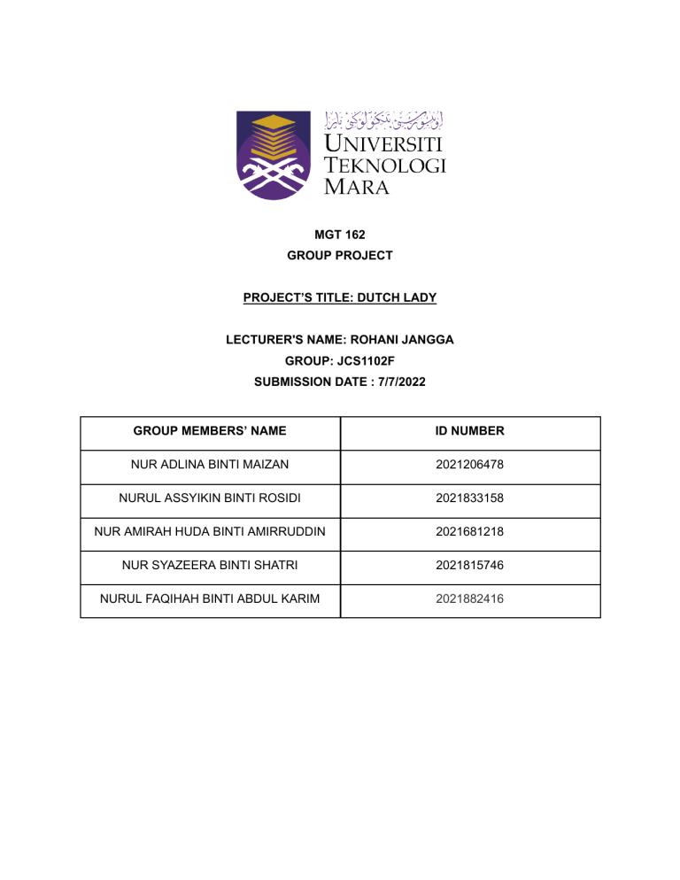 mgt162 group assignment uitm