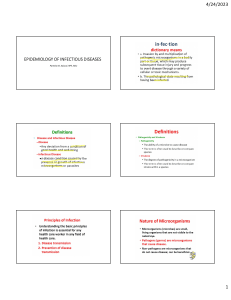 Epidemiology of Infectious Diseases Presentation