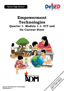 Empowerment Technologies SHS Q1 Mod1 L1 ICT