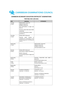 Timetable-CSEC May-June2022 Revised 29April2022