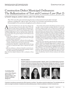 Construction Defect Municipal Ordinances  The Balkanization of Tort and Contract Law (Part 2) ( PDFDrive )