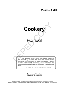 Cookery LM Mod.2 SHS v.1