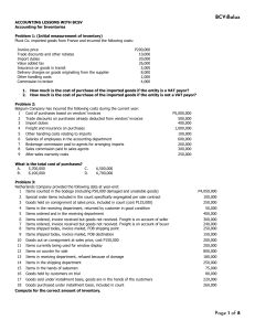 Accounting for Inventories